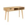 Voir la diapositive 1 : Rendez vous déco Bureau 1 tiroir et 3 niches en bois clair - Moka