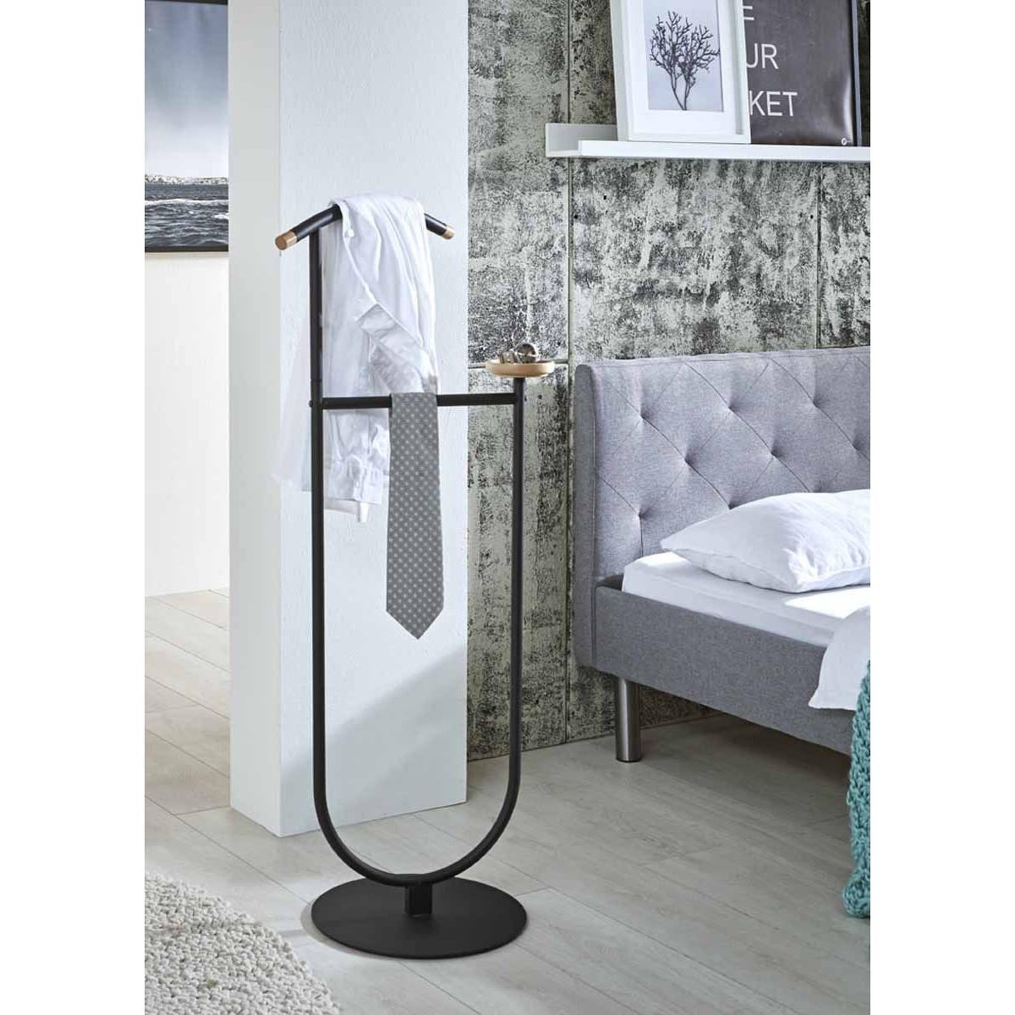 Voir la diapositive 2 : Paris Prix Valet de chambre design  malia  115cm noir & naturel