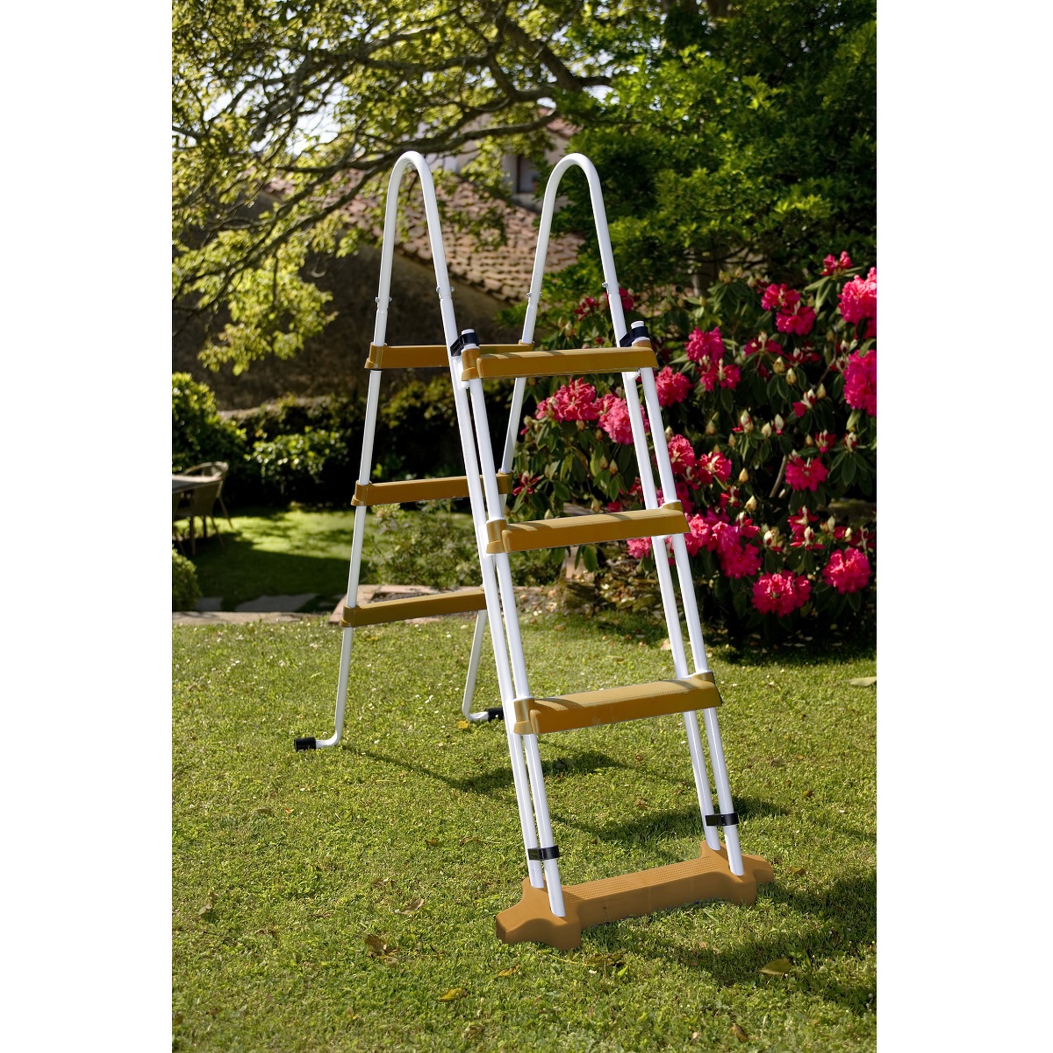 Voir la diapositive 3 : GRE Piscine ronde en acier 4,80m x 1,22m - Imitation bois