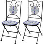 Voir la diapositive 1 : VIDAXL Chaises pliables de bistro lot de 2 Ceramique Bleu et blanc