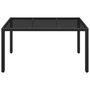 Voir la diapositive 3 : VIDAXL Table de jardin dessus en verre Noir 150x90x75cm Resine tressee