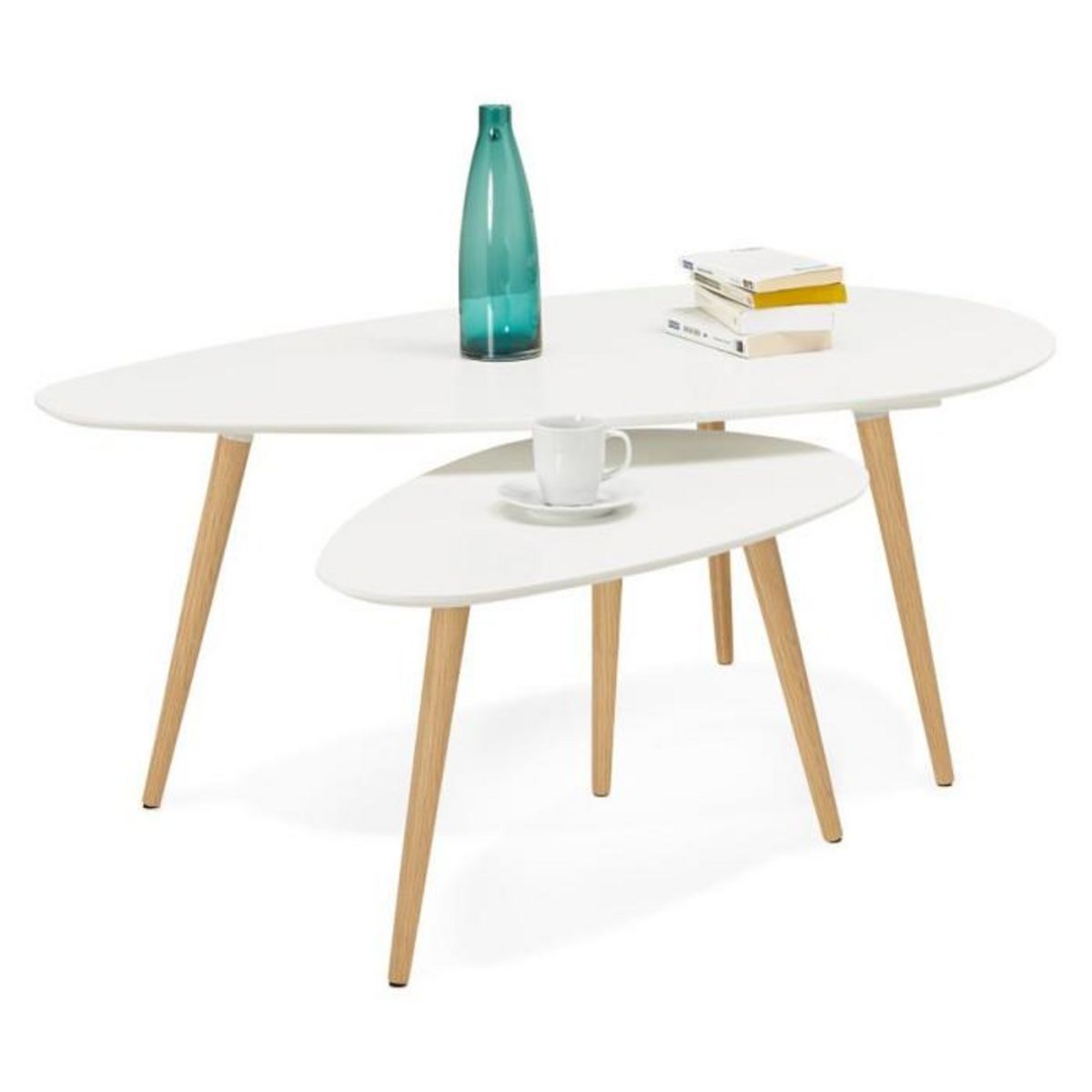 Paris Prix Lot de 2 Tables Gigognes  Rauma  116cm Blanc