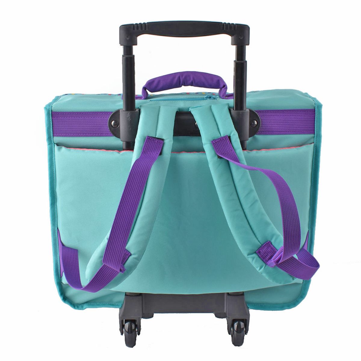 AUCHAN Cartable à roulette bleu POSITIVE ENERGY avec leds        