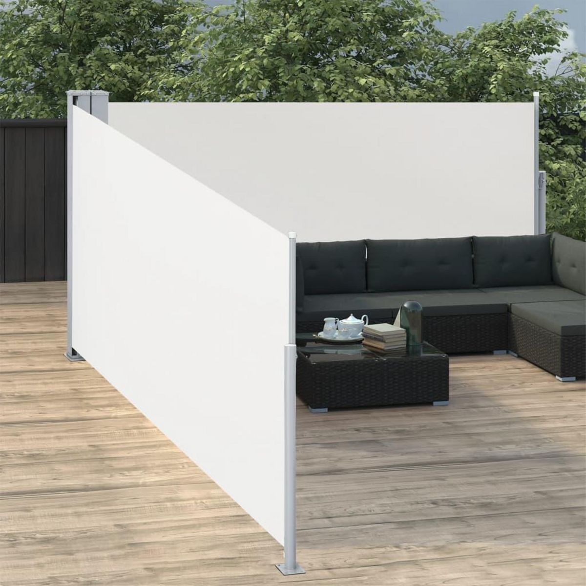 VIDAXL Auvent lateral retractable Creme 120 x 1000 cm
