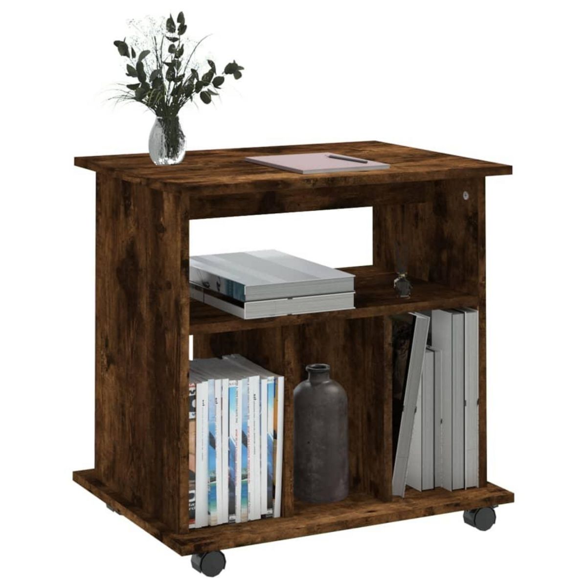 VIDAXL Armoire roulante Chene fume 60x45x60 cm Bois d'ingenierie