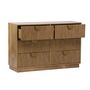 Voir la diapositive 3 : SWEEEK Commode décor bois de manguier rainuré 6 tiroirs - 120 x 39 x 79 cm - Celian