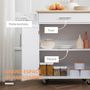 Voir la diapositive 5 : HOMCOM Desserte de cuisine - 2 portes, étagère, tiroir, porte-torchons - bois hévéa pin