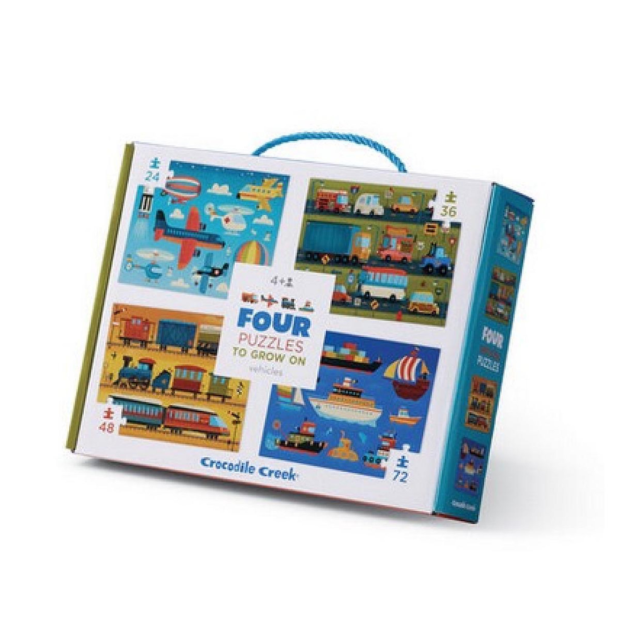 CROCODILE CREEK 4 puzzles - les vehicules 24, 36, 48 et 72 pcs