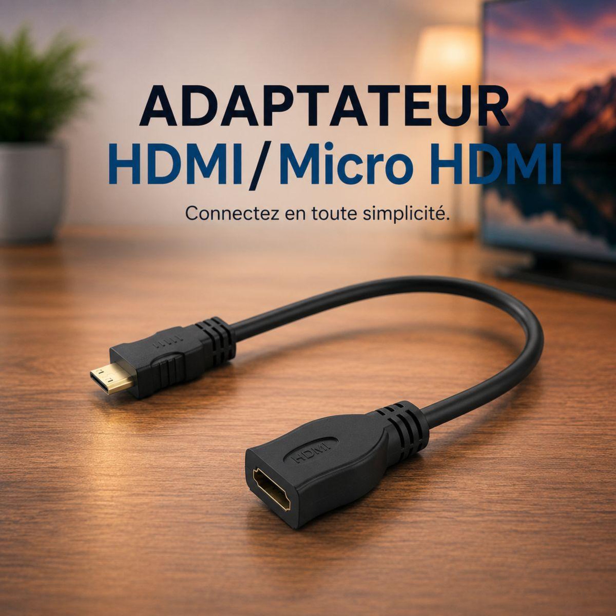 Voir la diapositive 2 : ESSENTIEL B Adaptateur HDMI/Micro HDMI HDMI vers micro HDMI
