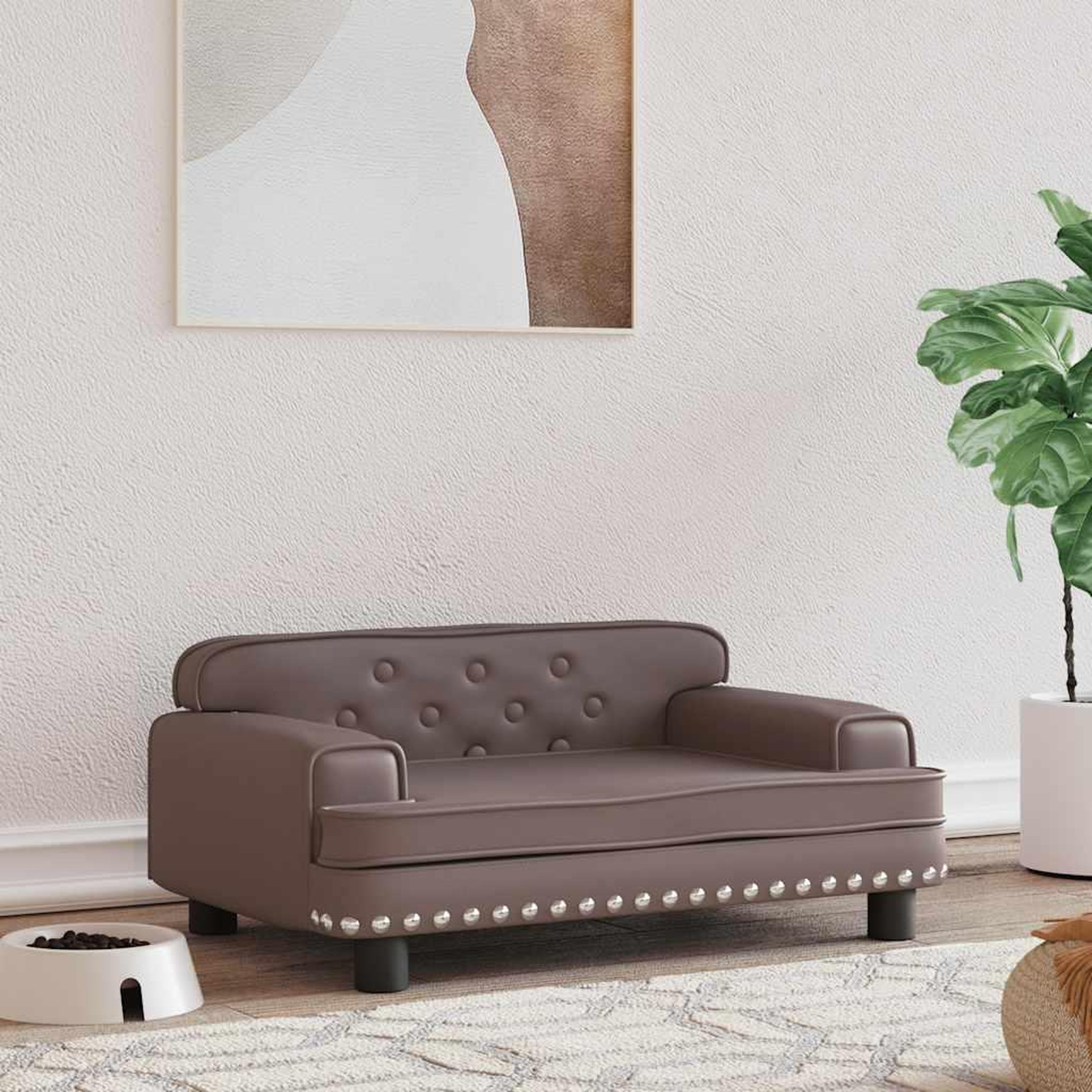 Voir la diapositive 1 : VIDAXL Lit pour chien marron 70x45x30 cm similicuir