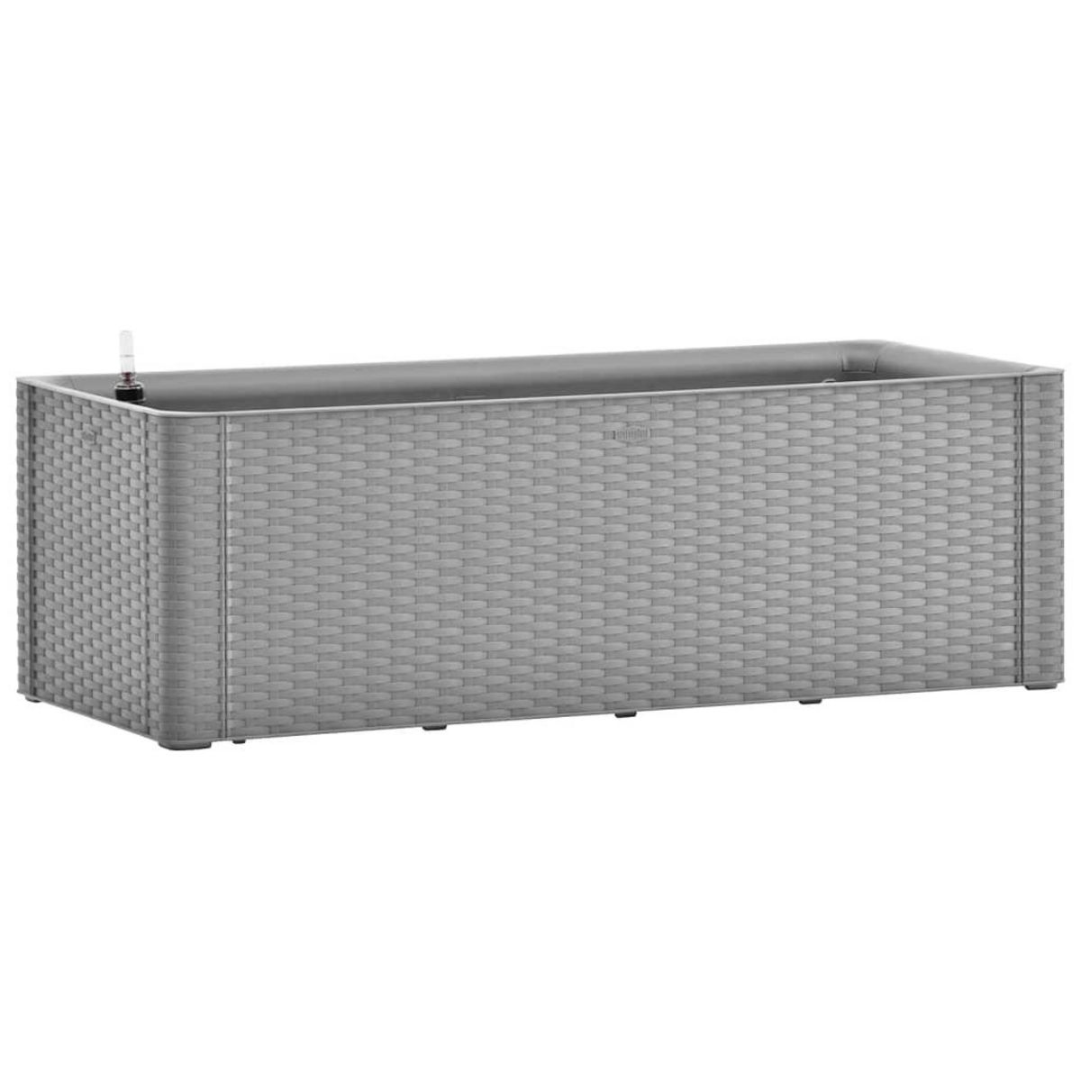 VIDAXL Lit sureleve de jardin avec systeme d'arrosage Gris 100x43x33cm