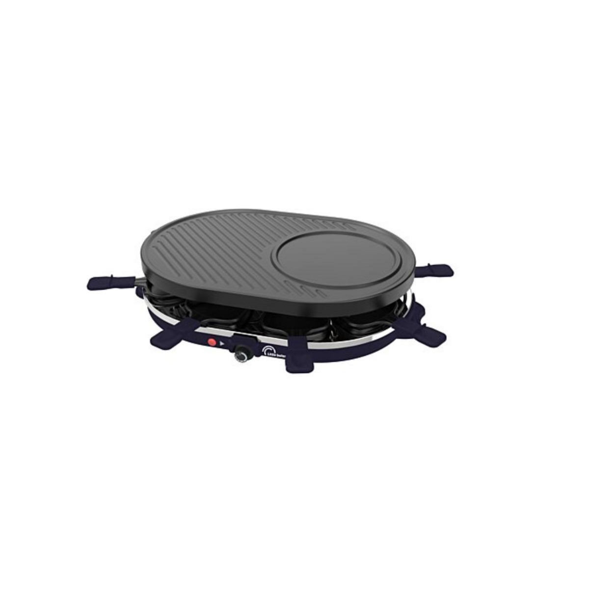 LITTLE BALANCE Appareil à raclette 8 personnes 1200w + gril + crêpière bleu nuit et noir - 8749