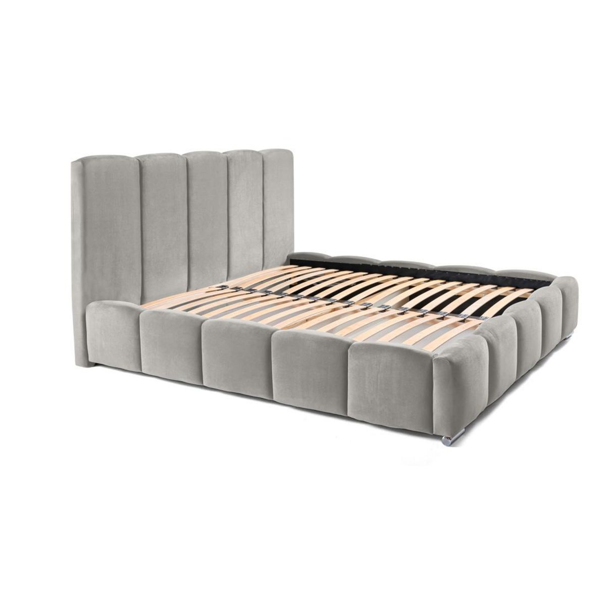 BEST MOBILIER Torreon - lit coffre - 180x200 - sommier inclus - en velours