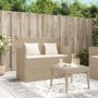 Voir la diapositive 3 : VIDAXL Banc de jardin avec coussins beige résine tressée