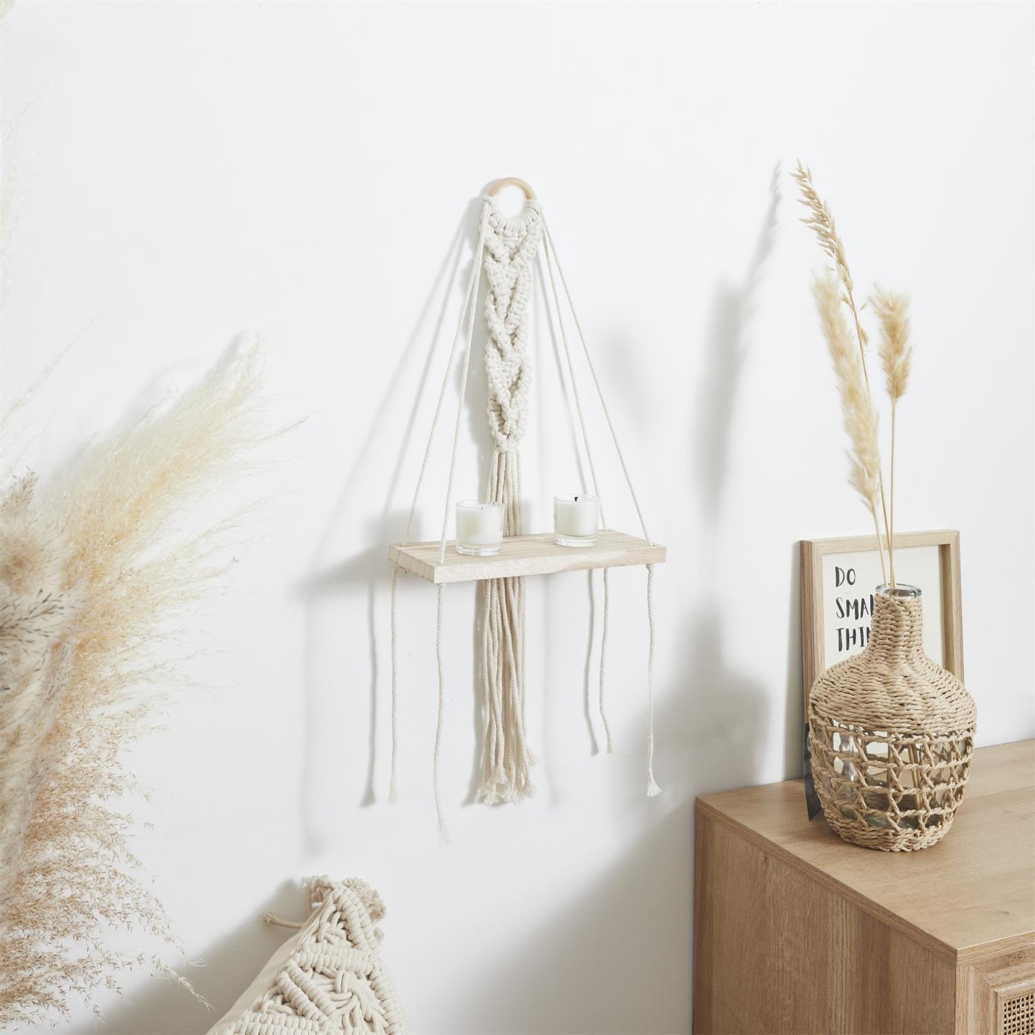 Voir la diapositive 5 : The Home Deco Factory Etagère murale bohème - beige