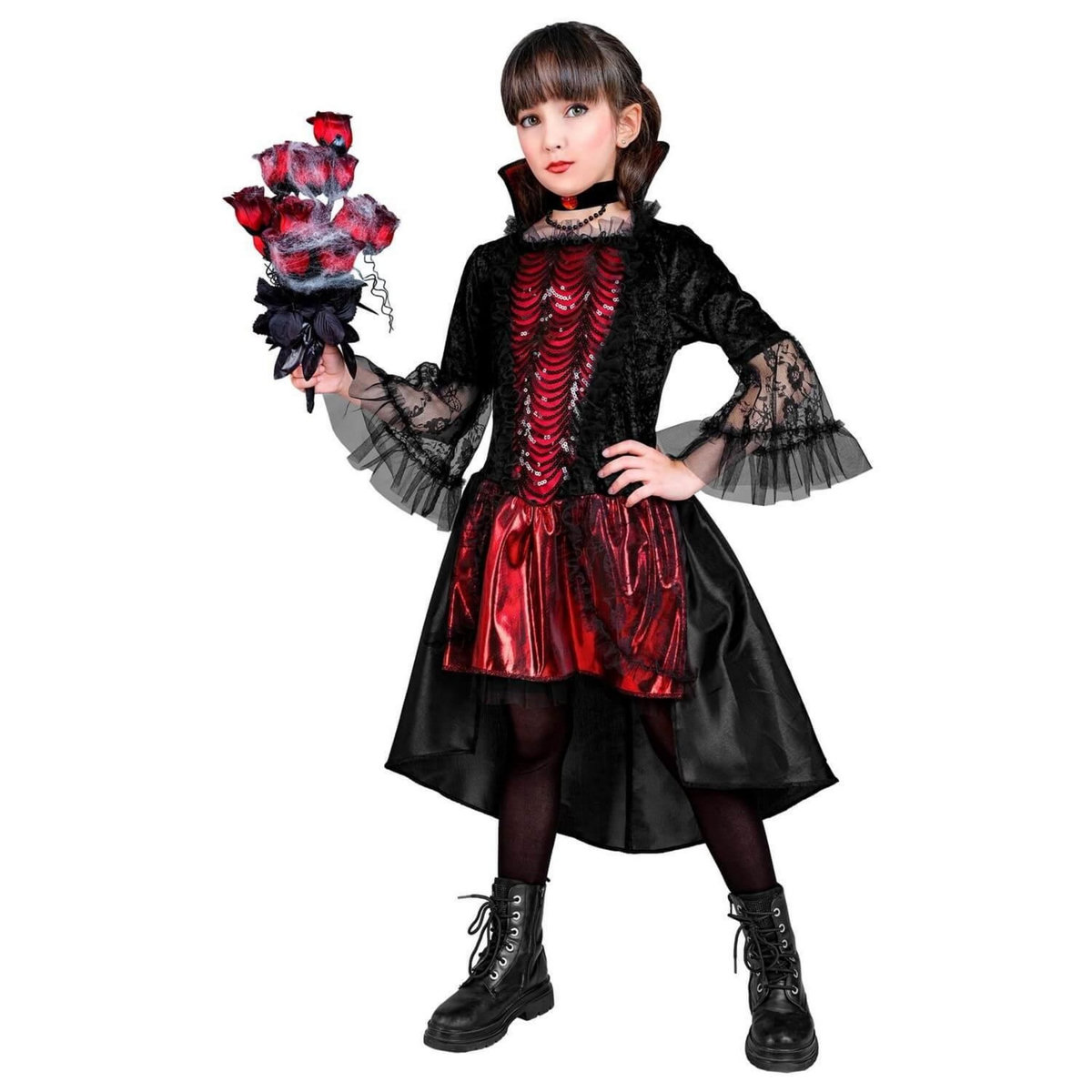WIDMANN Déguisement Vampiria - Fille - 4/5 ans (104 à 110 cm)