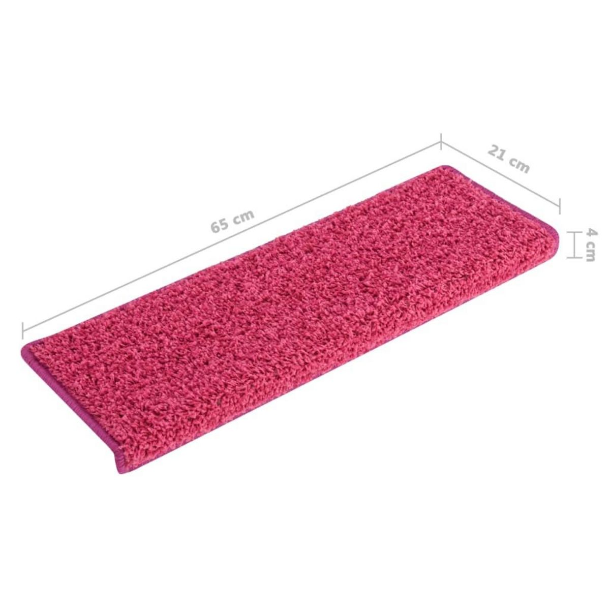 VIDAXL Tapis d'escalier 15 pcs 65x21x4 cm Rose