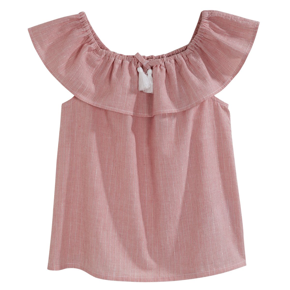 IN EXTENSO Blouse volantée à reflets brillants fille