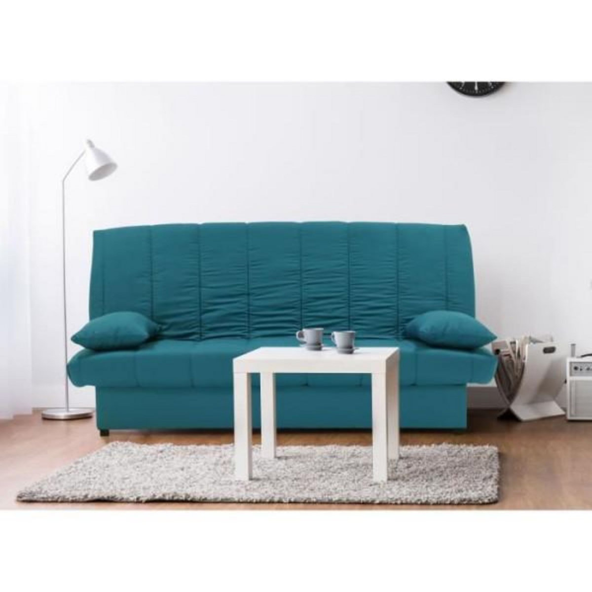 MARKET24 Banquette clic clac 3 places - Bleu canard - L 190 x P92 cm - MILA