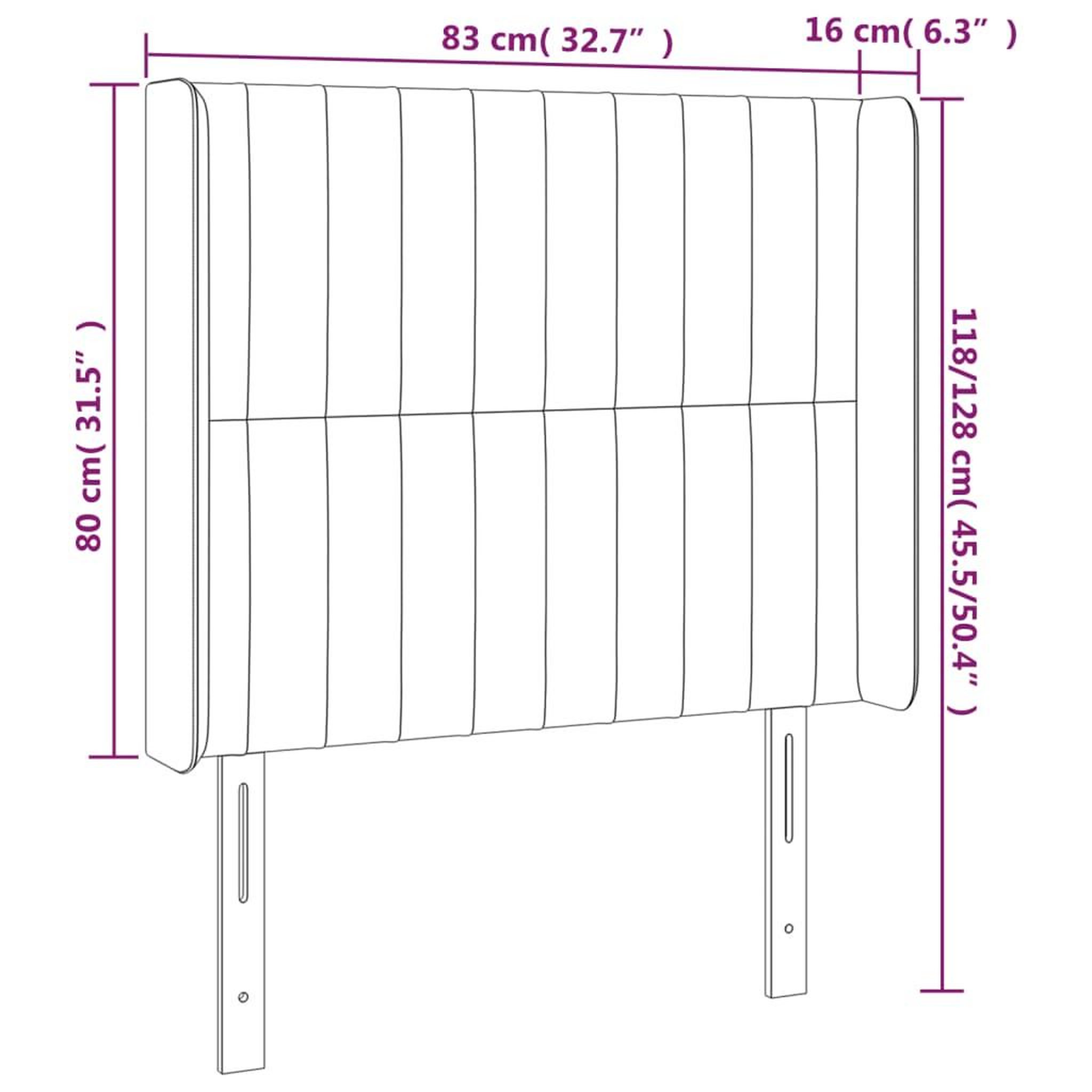 Voir la diapositive 6 : VIDAXL Tete de lit a LED Gris clair 83x16x118/128 cm Tissu