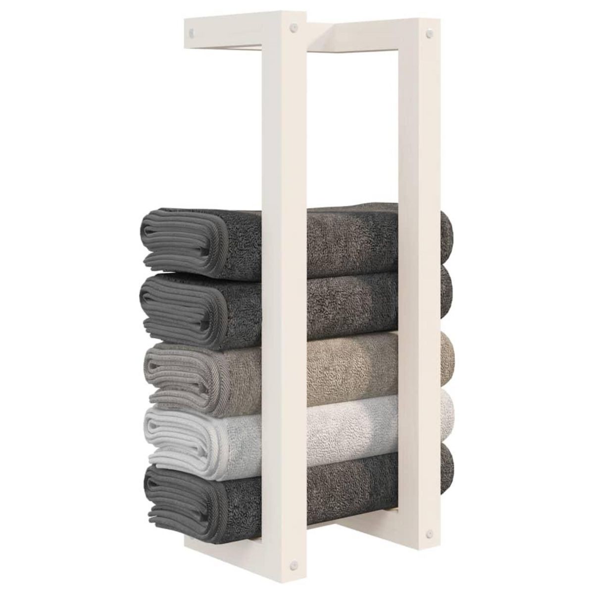 VIDAXL Porte-serviette Blanc 23x18x60 cm Bois de pin massif