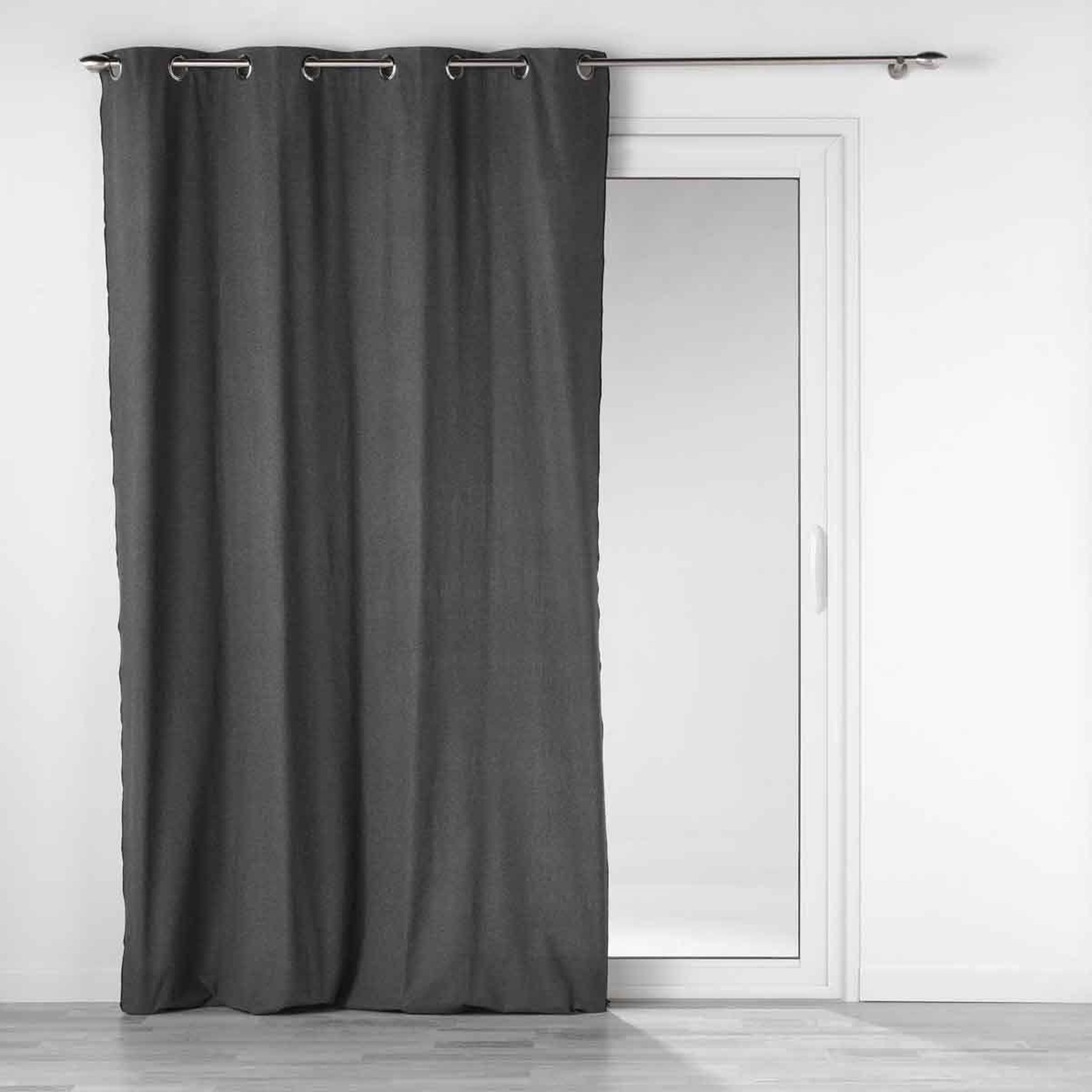 Douceur d'Intérieur Rideau à œillets  mistraline  140x240cm anthracite