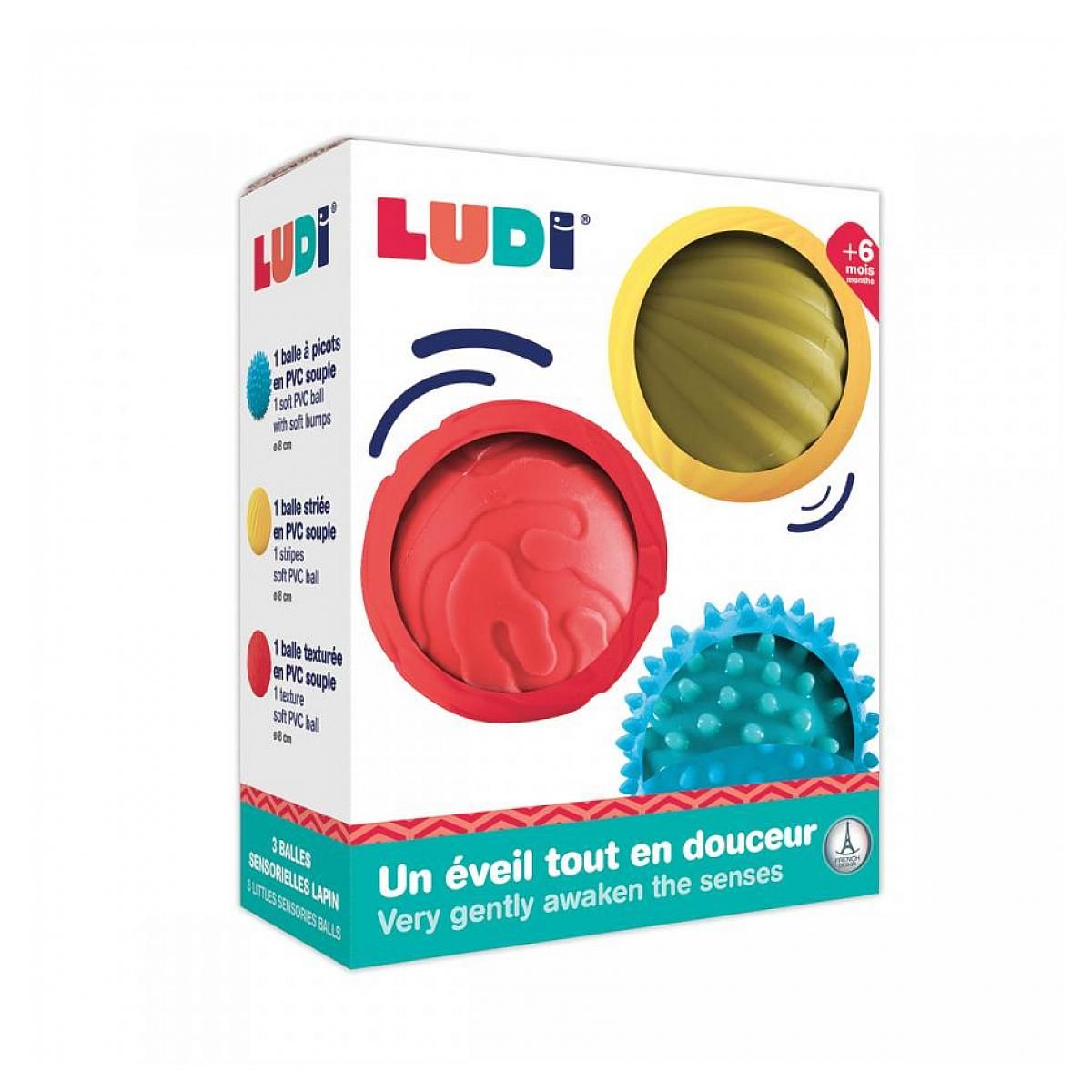 LUDI 3 balles sensorielles - lapin