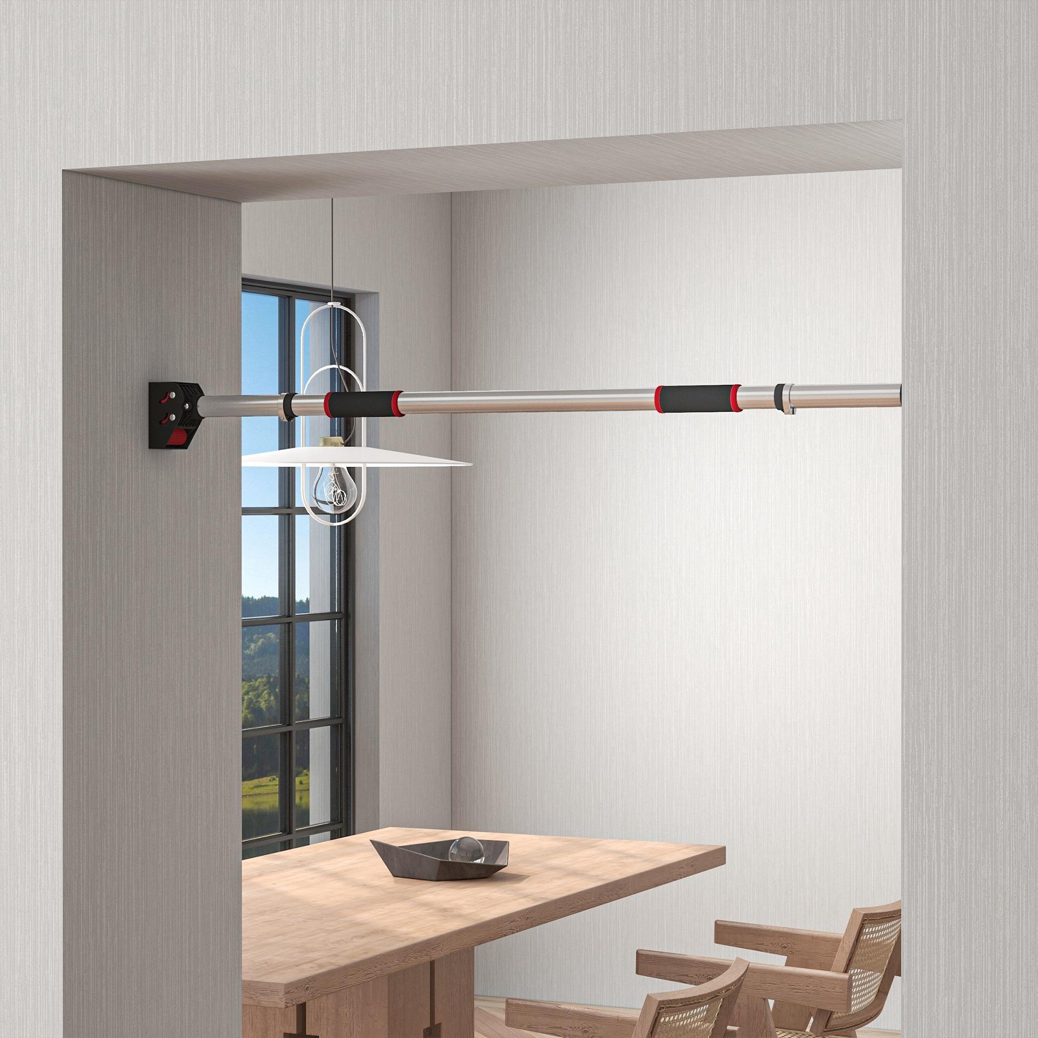 Voir la diapositive 2 : HOMCOM Barre de traction - barre de porte - pull up bar - barre d'étirement musculation pour cadres de porte sans vis - longueur ajustable (92-124cm)