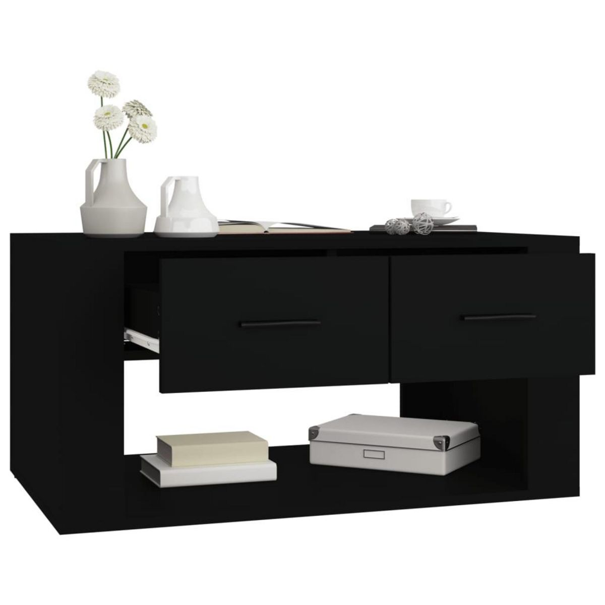 VIDAXL Table basse Noir 80x50x40 cm Bois d'ingenierie