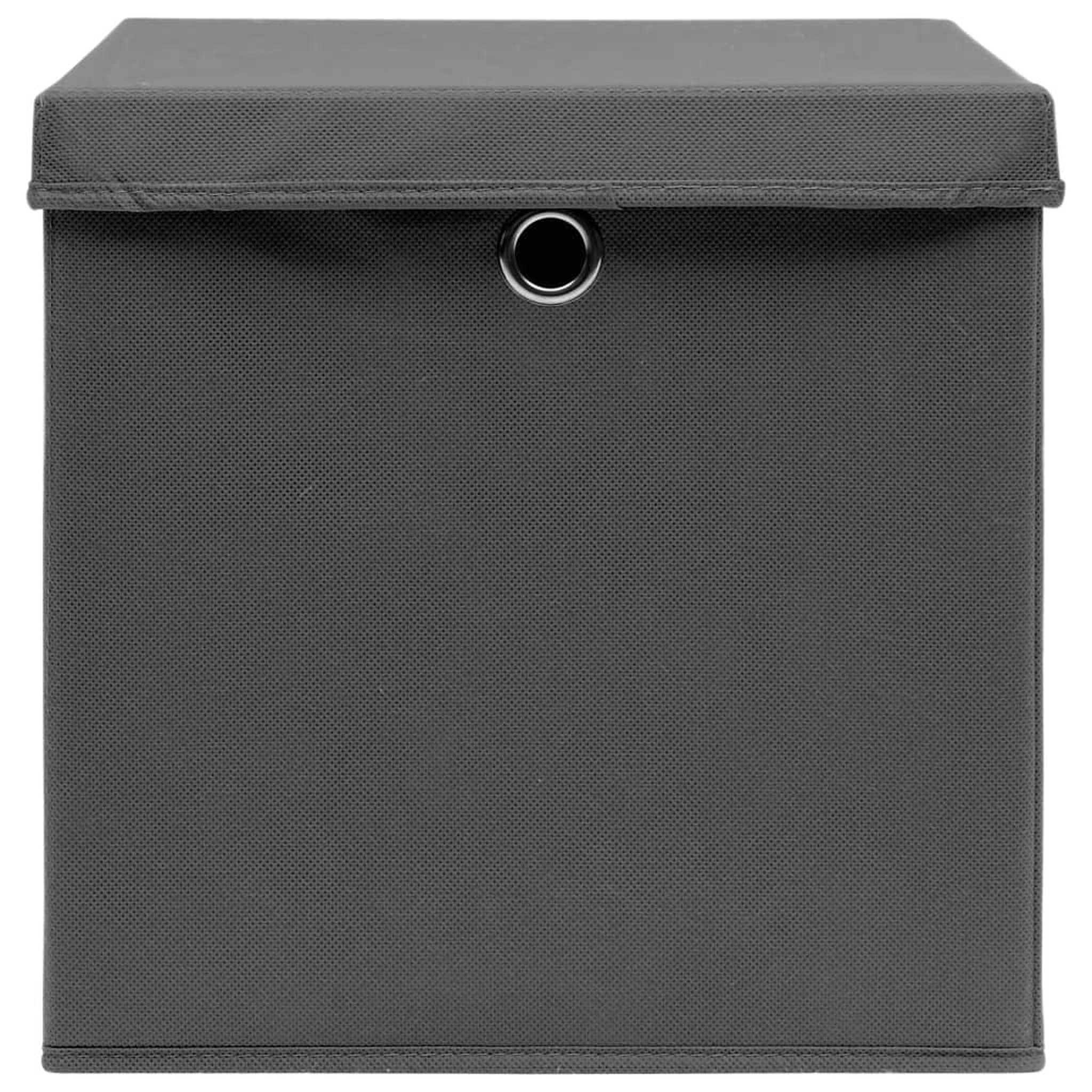 Voir la diapositive 5 : VIDAXL Boîtes de rangement avec couvercles 10 pcs 28x28x28 cm Gris