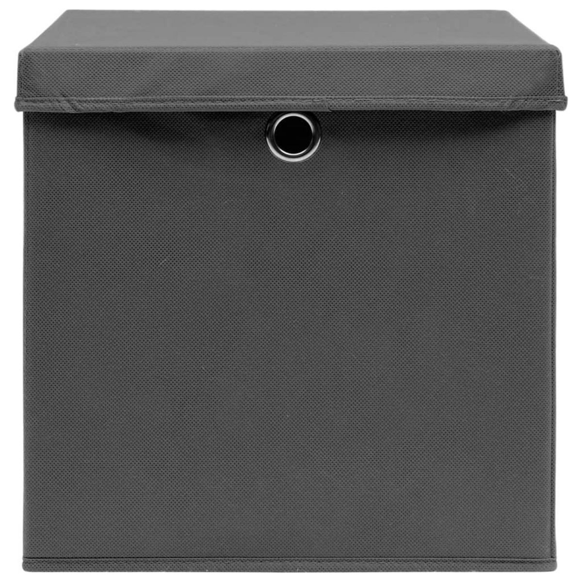 VIDAXL Boîtes de rangement avec couvercles 10 pcs 28x28x28 cm Gris
