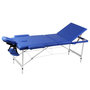 Voir la diapositive 1 : VIDAXL Table pliable de massage Bleu 3 zones avec cadre en aluminium