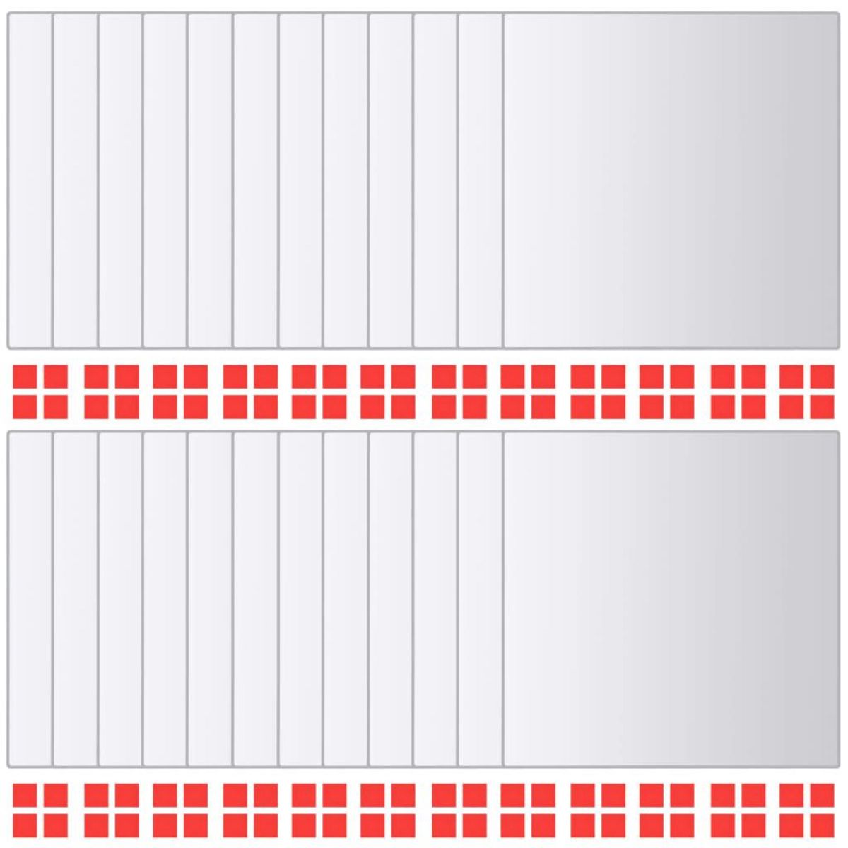 VIDAXL Carreaux de miroir 48 pcs Carre Verre