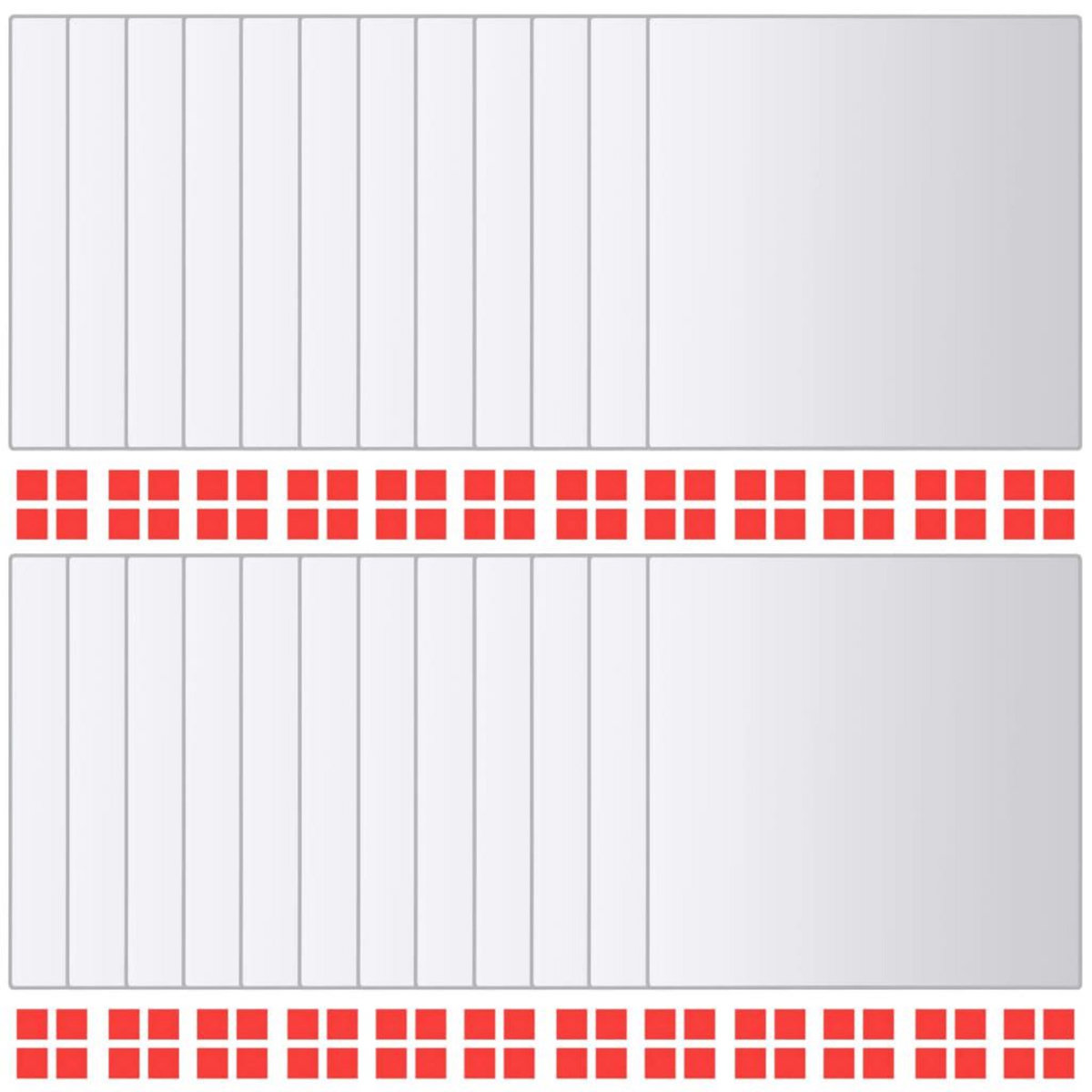 VIDAXL Carreaux de miroir 48 pcs Carre Verre