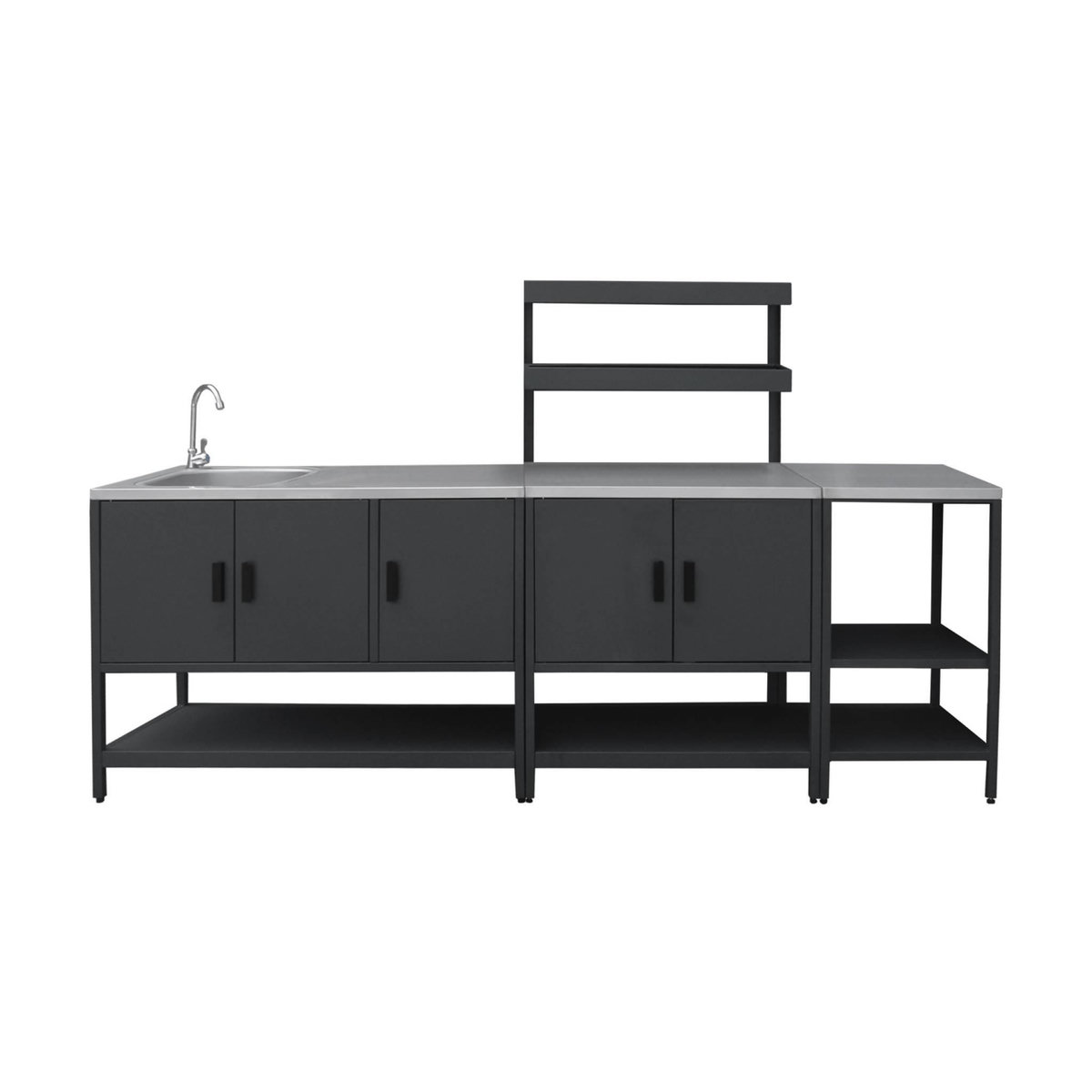 SWEEEK Cuisine extérieure 3 modules en acier inoxydable