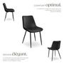 Voir la diapositive 3 : tectake Lot de chaises rembourrées aspect velours noir Lot de 8