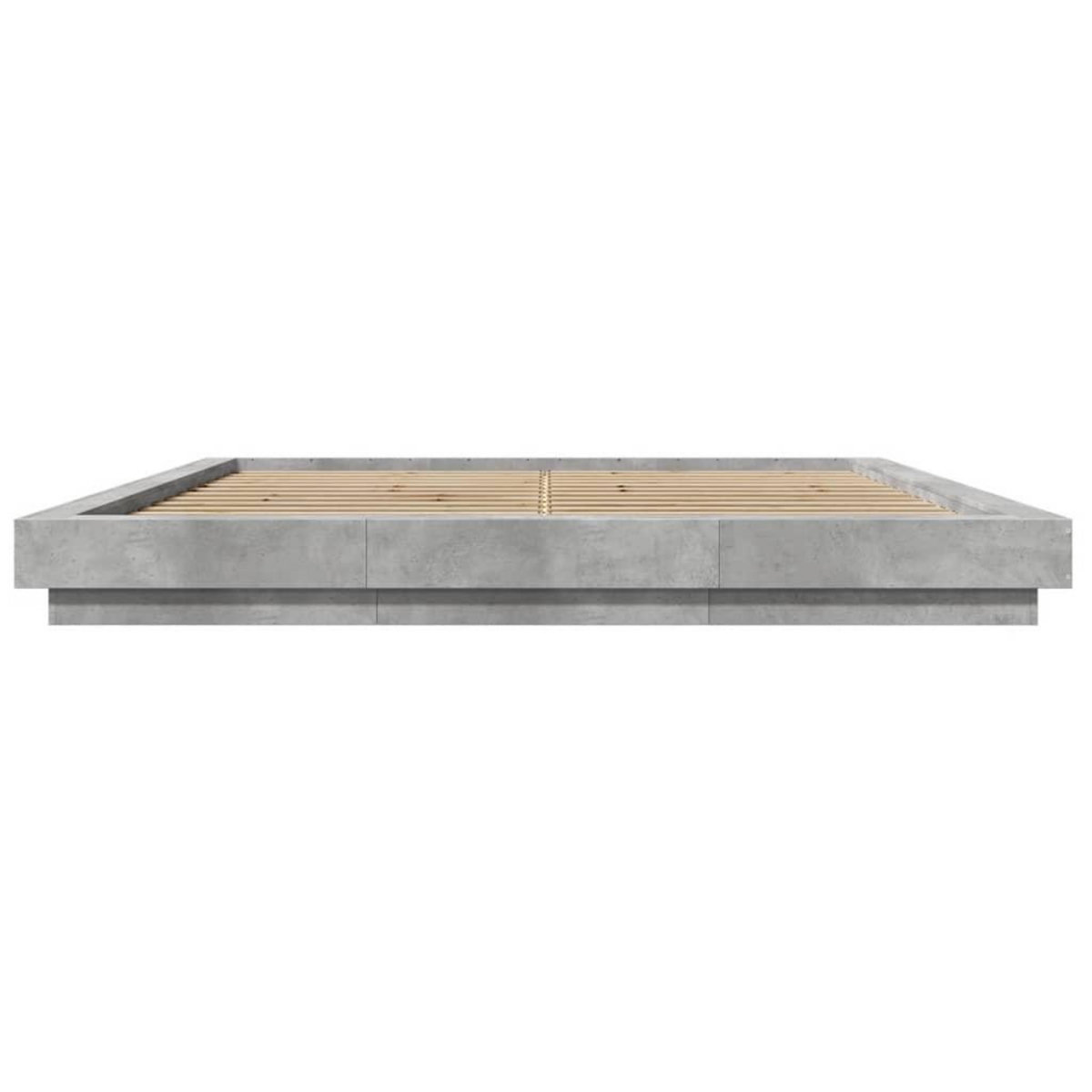 VIDAXL Cadre de lit et lumieres LED sans matelas gris beton 180x200 cm