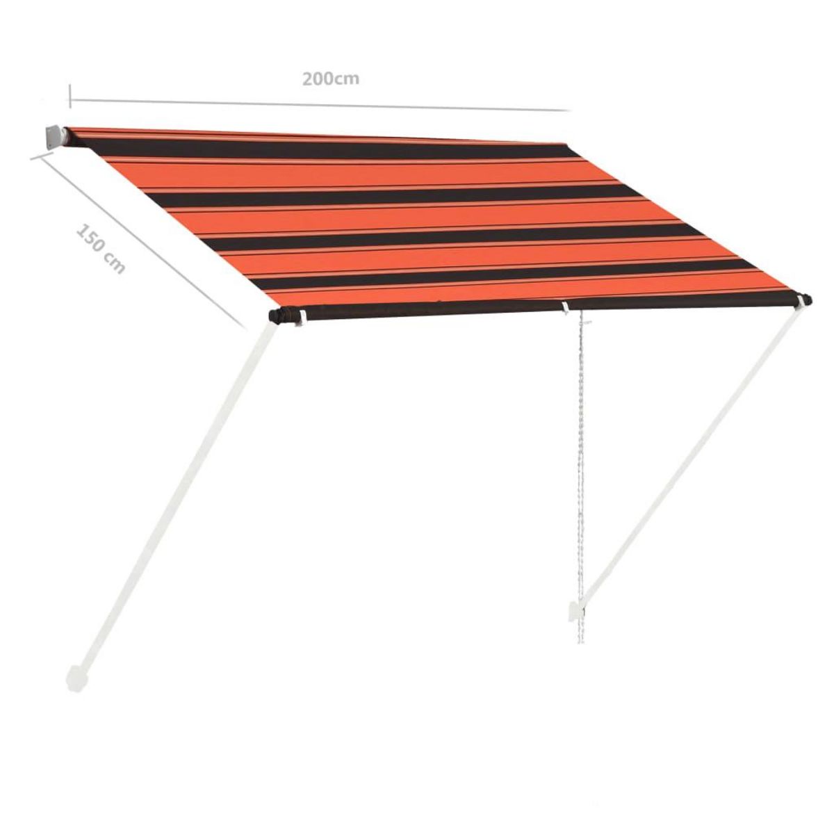 VIDAXL Auvent retractable 200x150 cm Orange et marron