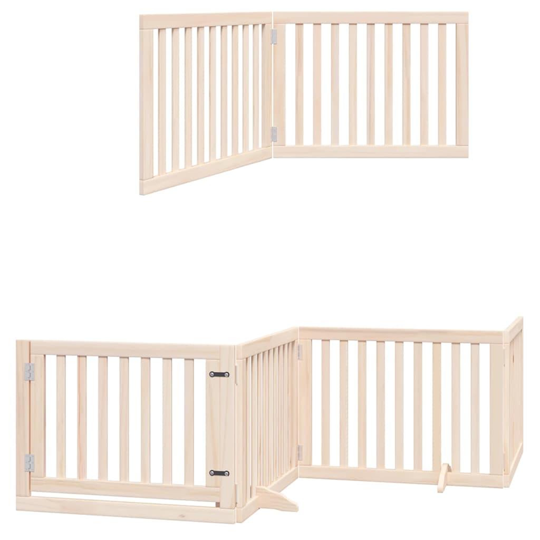 Voir la diapositive 6 : VIDAXL Barriere pour chien porte pliable 8 panneaux bois de peuplier