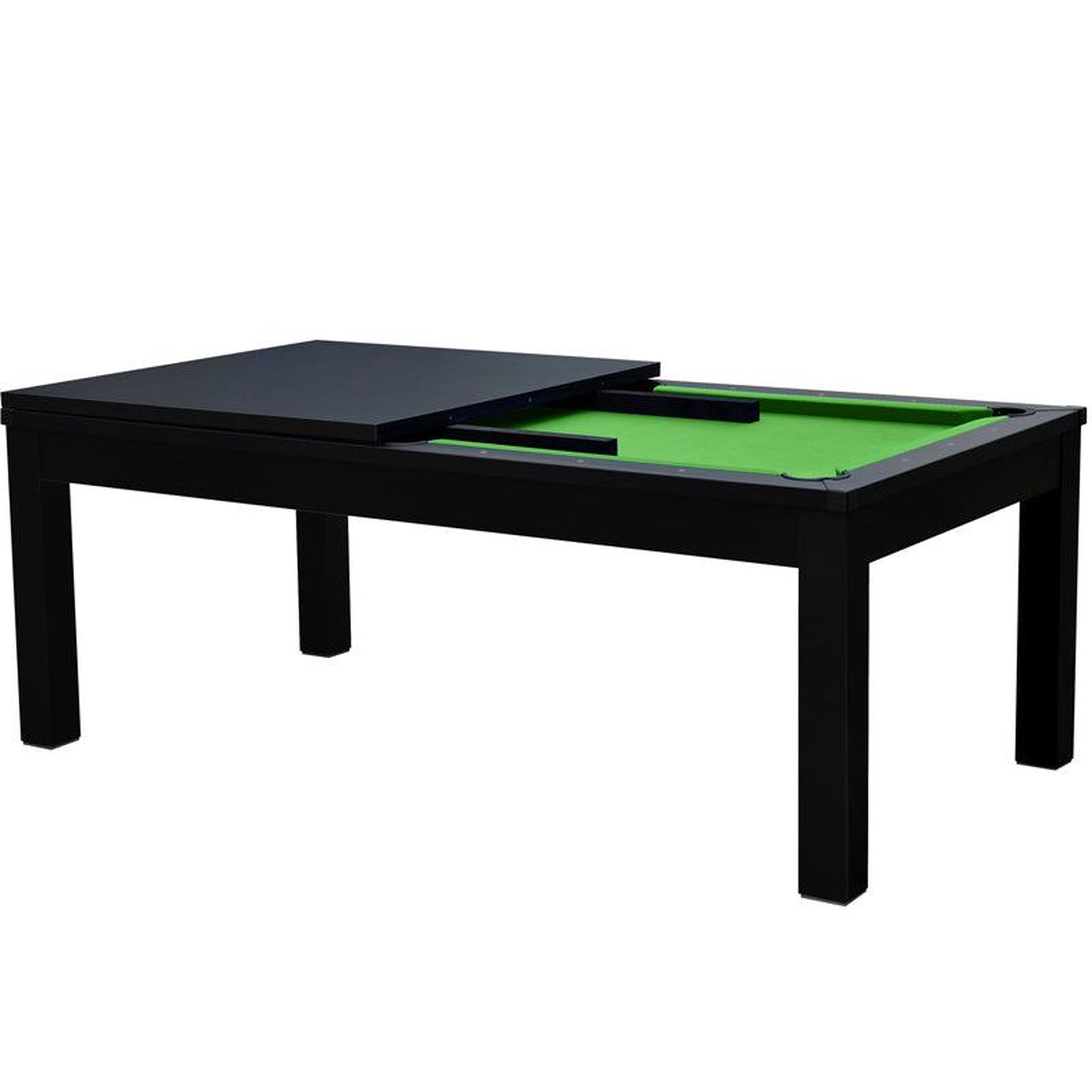Voir la diapositive 2 : MAISON PAVANE Table de billard convertible noire tapis vert-eddie