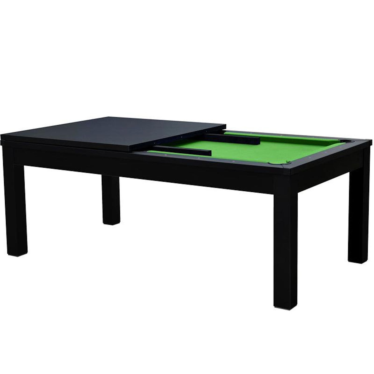 Rendez vous déco Table de billard convertible noire tapis vert-Eddie