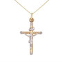 Voir la diapositive 1 : L'ATELIER D'AZUR Collier - Croix Or 18 Carats 750/000 - Christ sur la Croix - Chaine Dorée Offerte