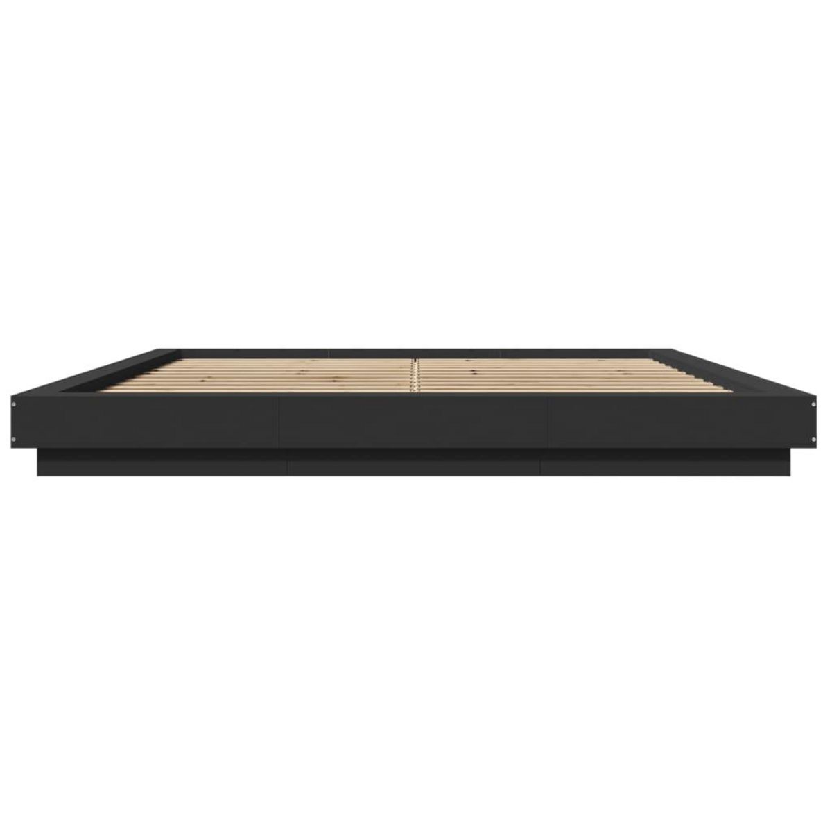VIDAXL Cadre de lit avec lumieres LED sans matelas noir 200x200 cm