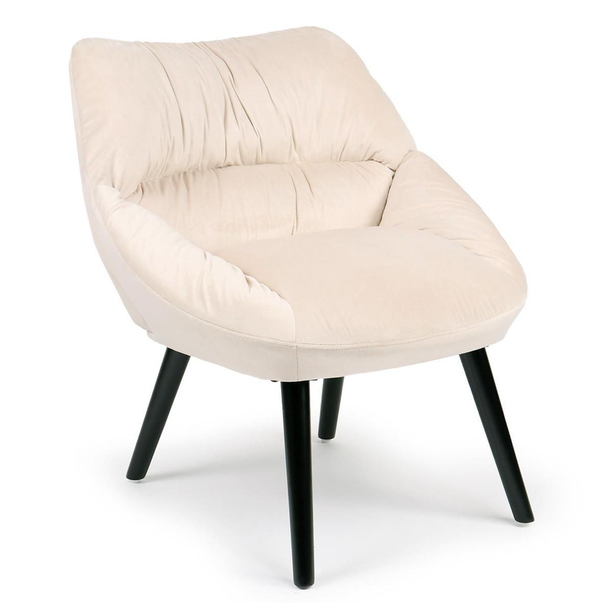 Paris Prix Fauteuil design en velours  neal  74cm beige