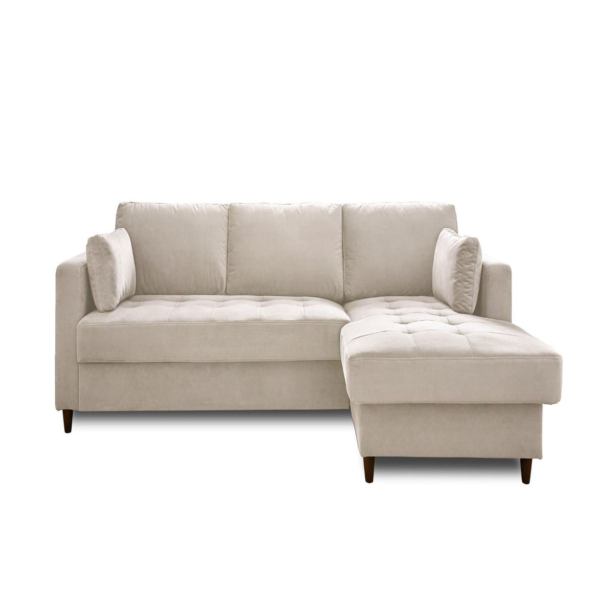 LISA DESIGN Anna - canapé d'angle droit - 4 places - convertible avec coffre - en velours