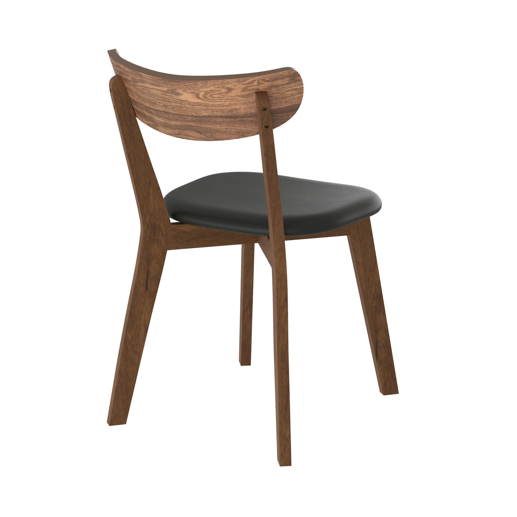 Voir la diapositive 5 : MAISON PAVANE Lot de 2 chaises en cuir synthétique noir et bois de frêne-tabata