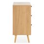Voir la diapositive 4 : VS VENTA-STOCK Commode nuit Bella 3 tiroirs couleur chêne avec rotin naturel