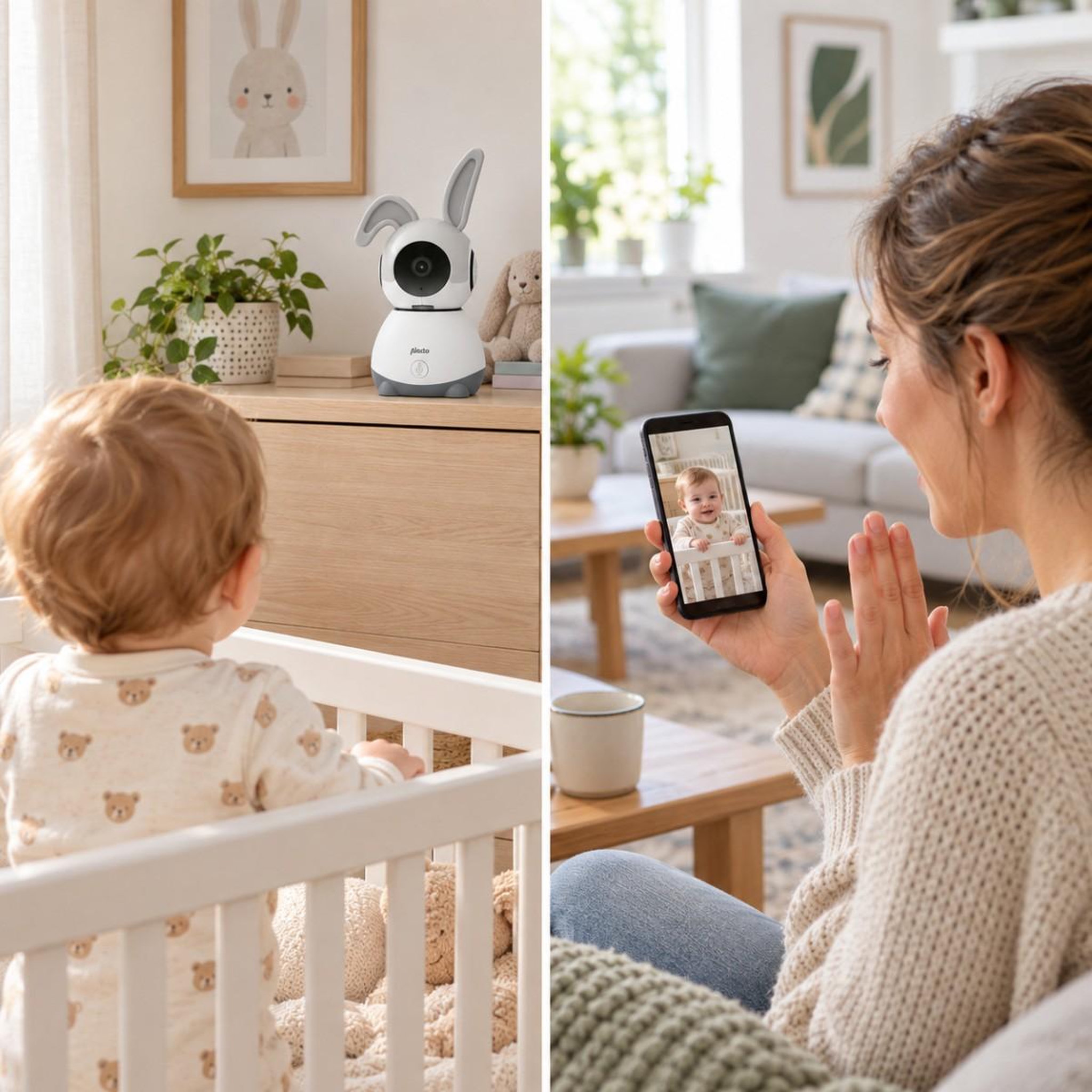 Voir la diapositive 3 : ALECTO Babyphone Wi-Fi Caméra Full HD 1080p orientable Vision Nocturne Interphone Alertes Alecto