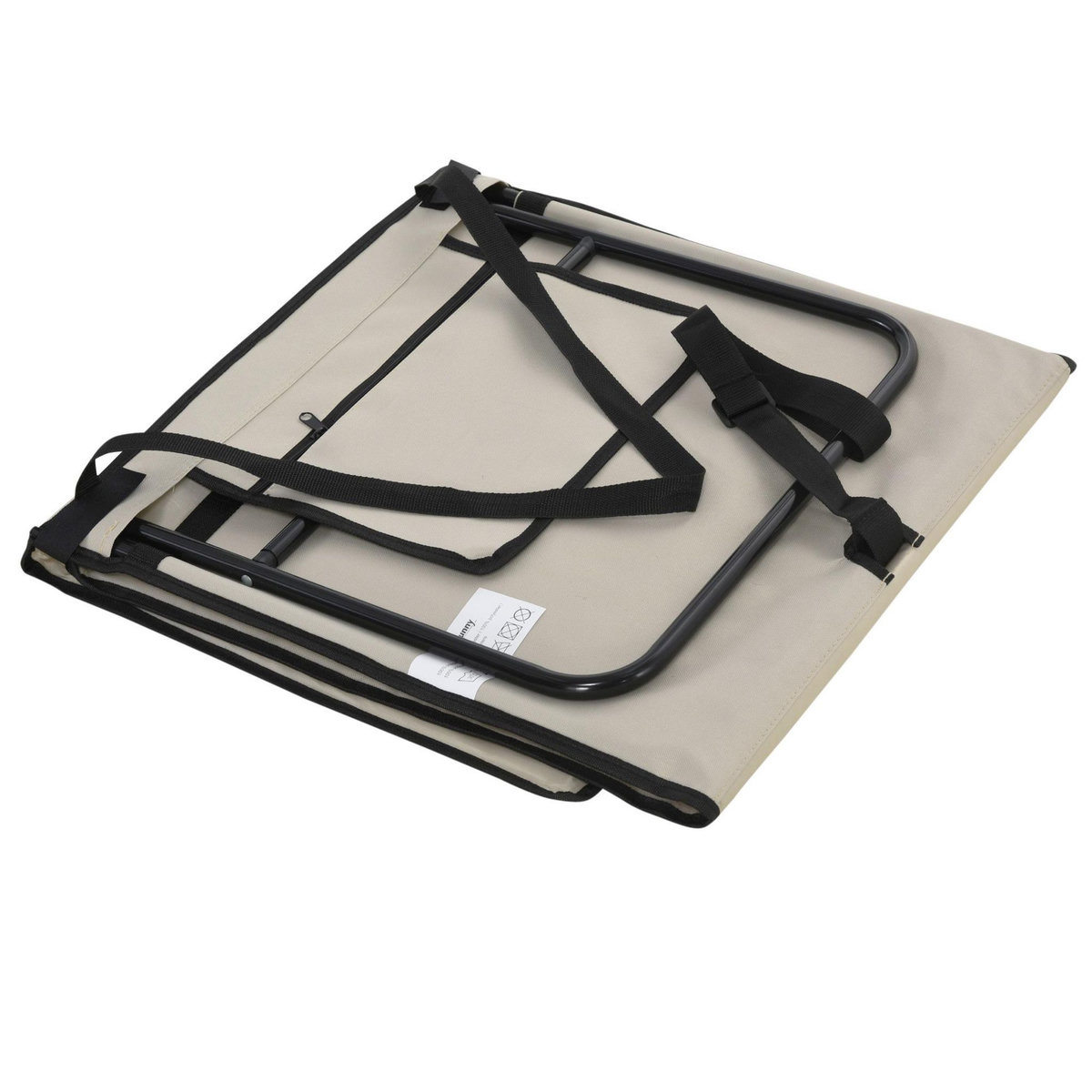 OUTSUNNY Lot de 2 tapis de plage rembourrés pliables - matelas de plage - dossier inclinable, rangement - métal polyester beige