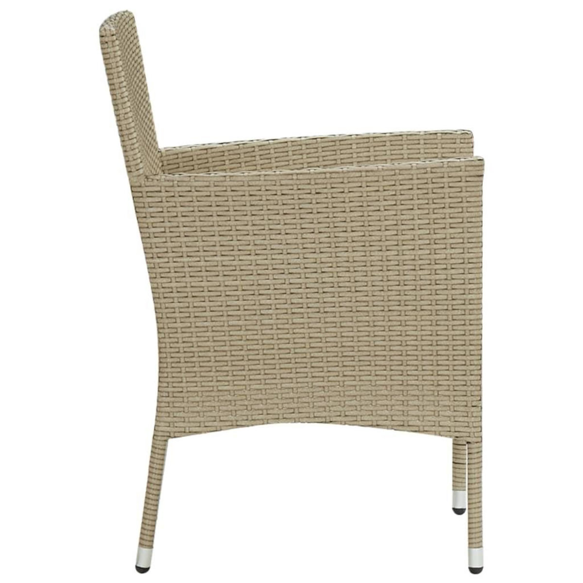 VIDAXL Chaises manger de jardin lot de 2 Resine tressee Beige